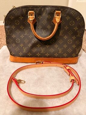Louis Vuitton Monogram Alma PM - Brown Monogram with Red-Edged Vachetta Strap